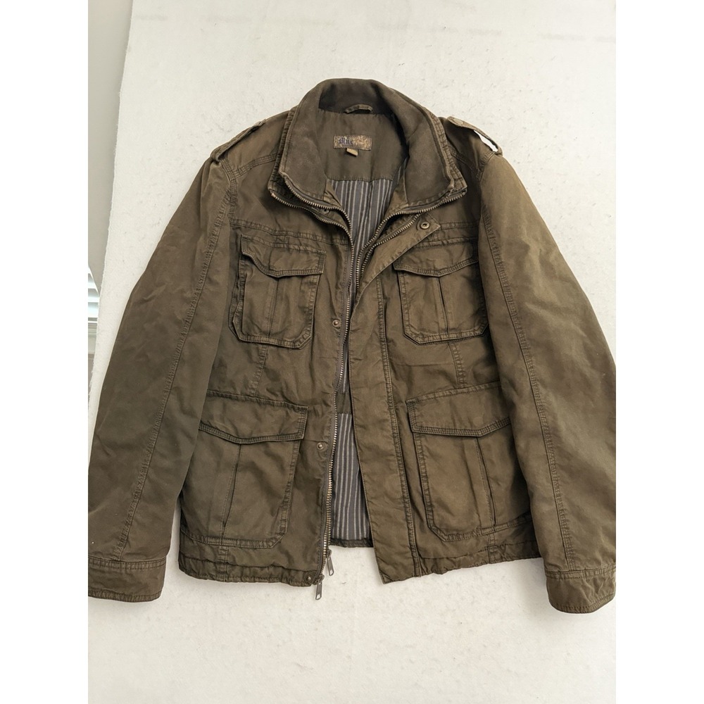 Pronto Uomo Jacket Mens L Brown Field Utility Overshirt Military Outdoor Chore - Picture 1 of 7